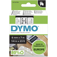 Páska Dymo D1 6mmx7m černá/bílá