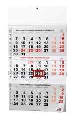 Nástěnný kalendář 2025 A3 Tříměsíční černý