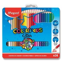 Trojhranné pastelky Color Peps Metal Box 24ks