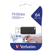 Verbatim USB flash disk 64GB 2.0 PinStripe Store N Go černý
